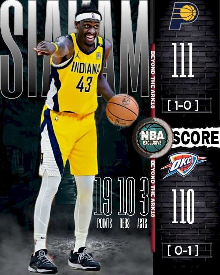 NBA : PASCAL SIAKAM ET INDIANA PACERS, UNE RENAISSANCE DRAMATIQUE FACE À OKLAHOMA CITY THUNDERS!