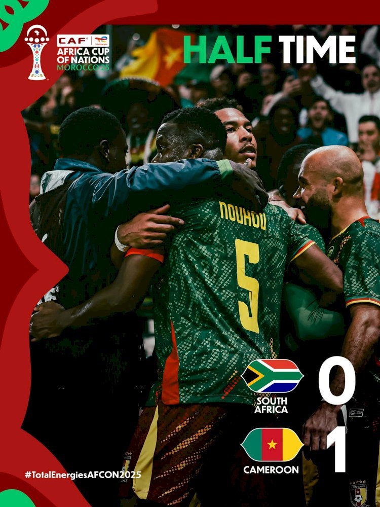 CAN TotalEnergies 2025 : Mi-temps à Rabat, le Cameroun mène l'Afrique du Sud 1-0 !