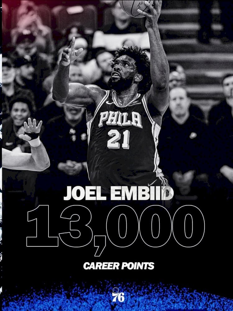NBA : Joel Embiid franchit la barre des 13 000 points avec les 76ers !