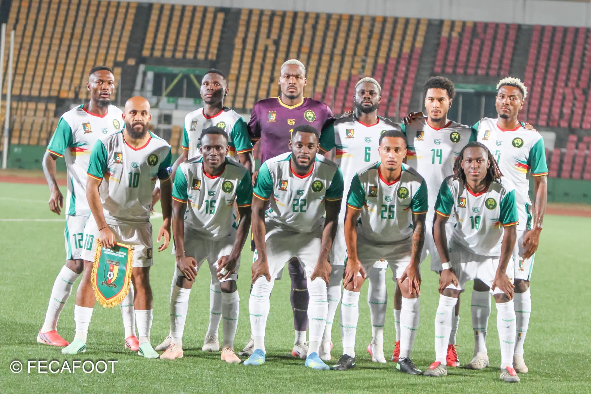 Equipe du Cameroun avant un match des éliminatoires de la CAN TotalEnergies 2026