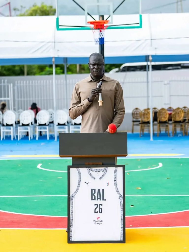 Amadou Gallo Fall, Président de la BAL, lors de son discours par rapport à la rénovation des terrains