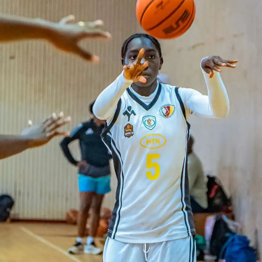 Joueuse de FAP de Yaoundé numéro 5 en séance de préparation pour les éliminatoires de la BAL féminine 2026.