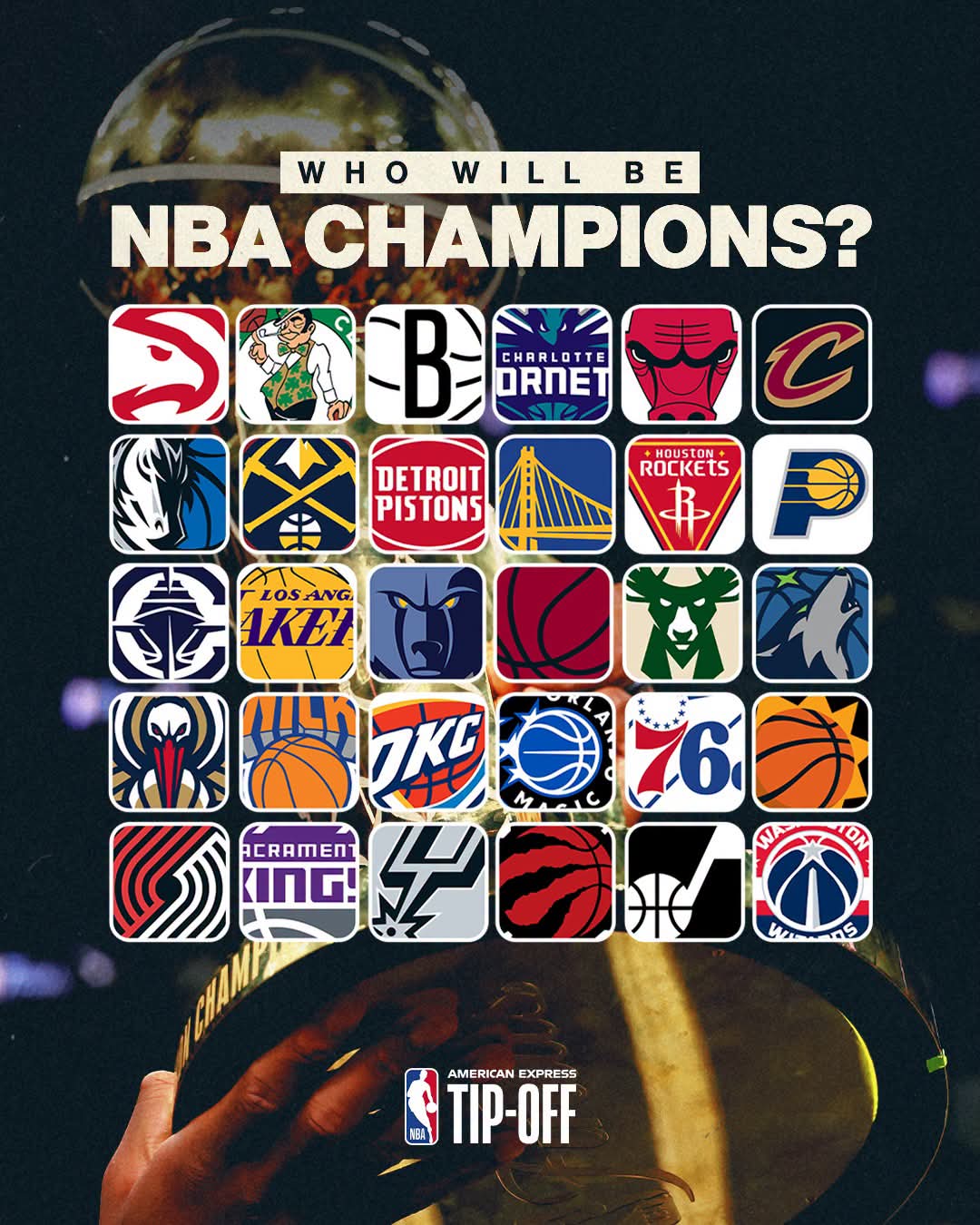 Logos des 30 équipes NBA pour la saison 2026-2027, en quête du titre de champion.